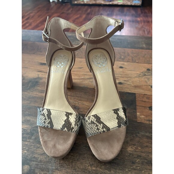 Vince Camuto Snakeskin Print Heels Size 6 - Picture 1 of 7